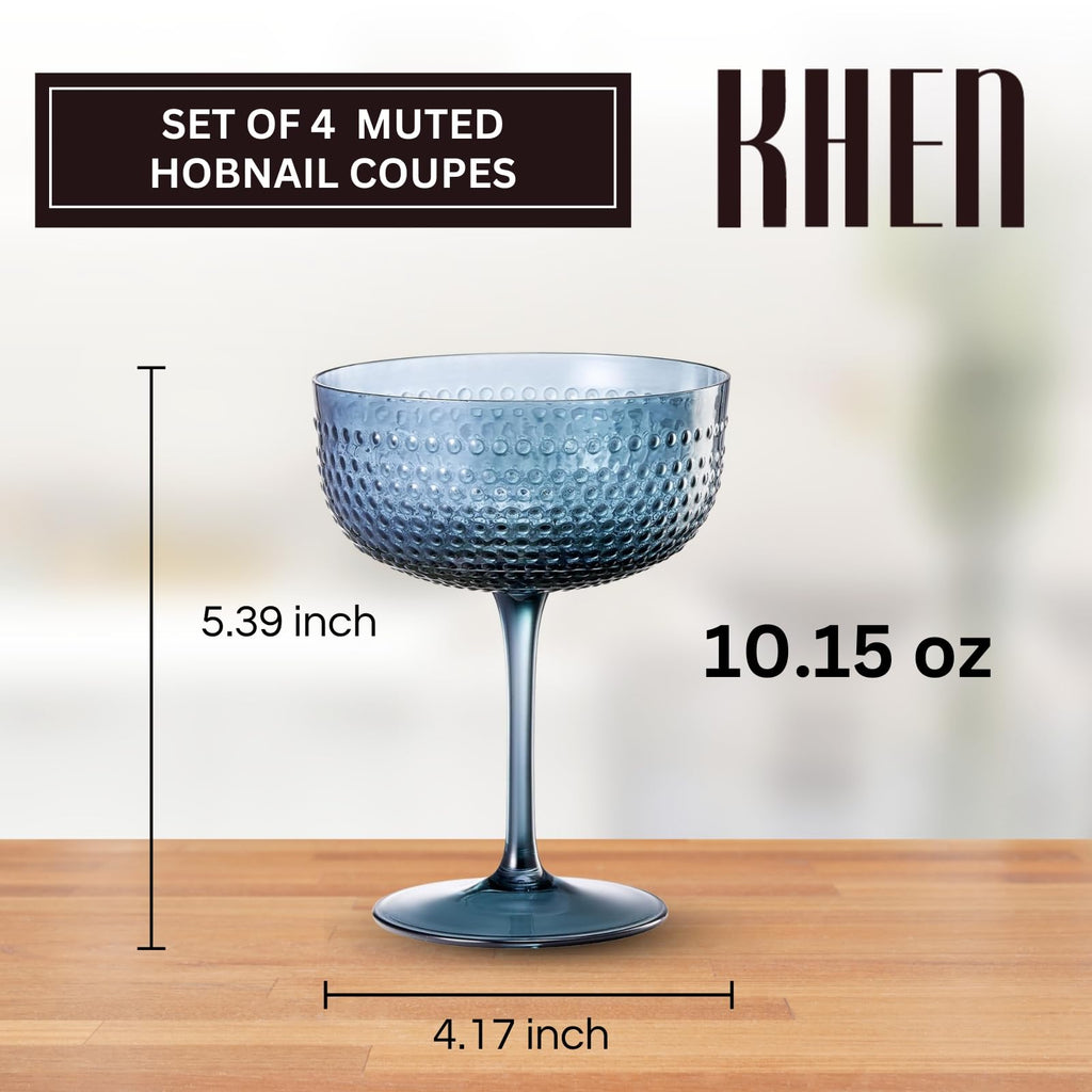Khen Muted Hobnail Coupes Vintage Textured Pastel Style