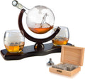 Etched World Decanter Whiskey Globe-0