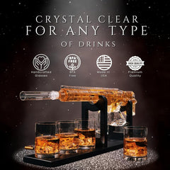 AR15 Whiskey Gun Decanter Set 1000 ml & 4 12oz Bullet Glasses