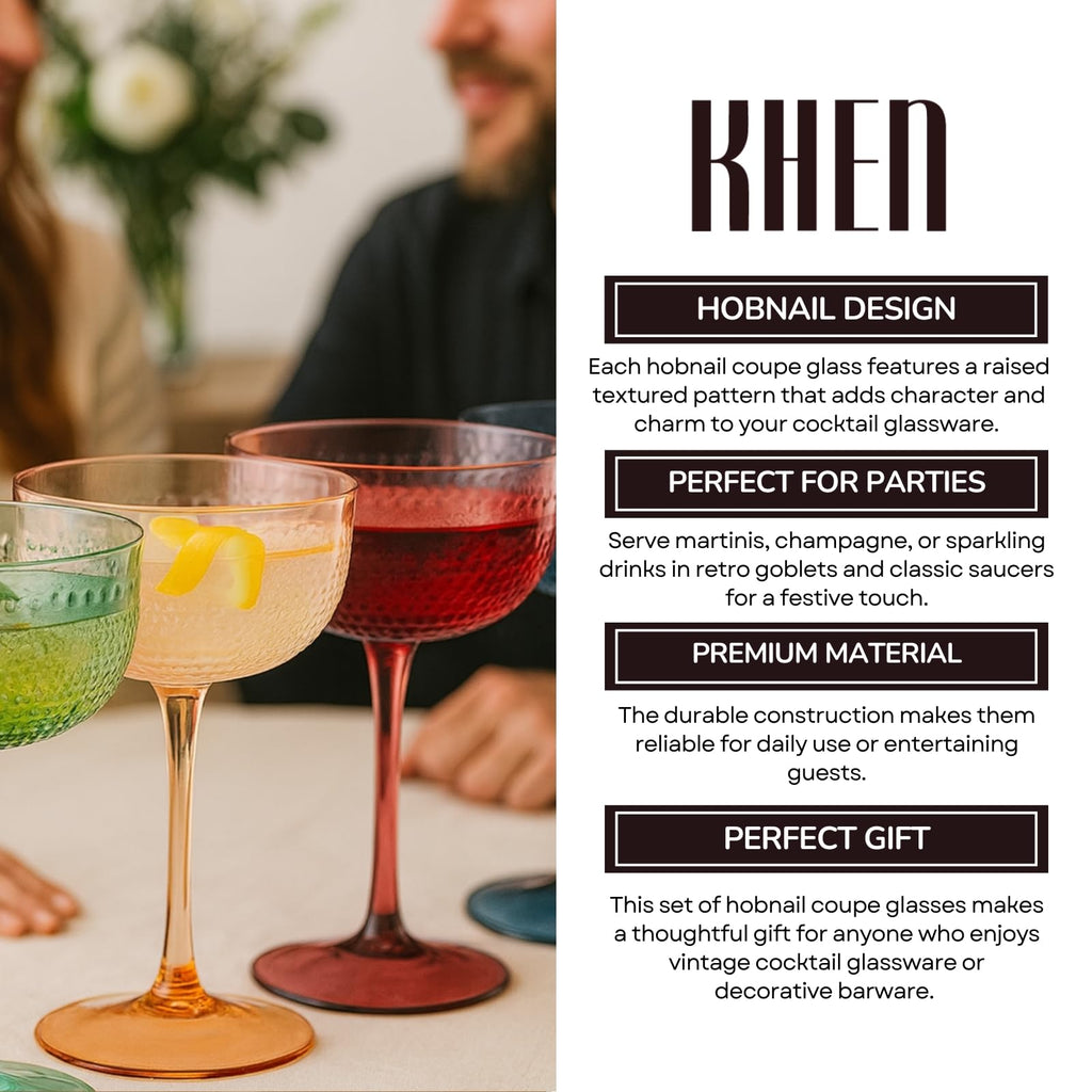 Khen Muted Hobnail Coupes Vintage Textured Pastel Style