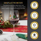Stemmed Christmas Icon Glass Cups - 14 oz