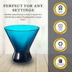 13-Ounce Colorful Pastel Plastic Stemless Martini Glasses (Set of 4)-3