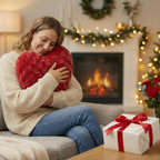 DaDa Bedding Luxury Romantic Valentine Heart Shaped Red Throw Pillow - 16” x 14”-3