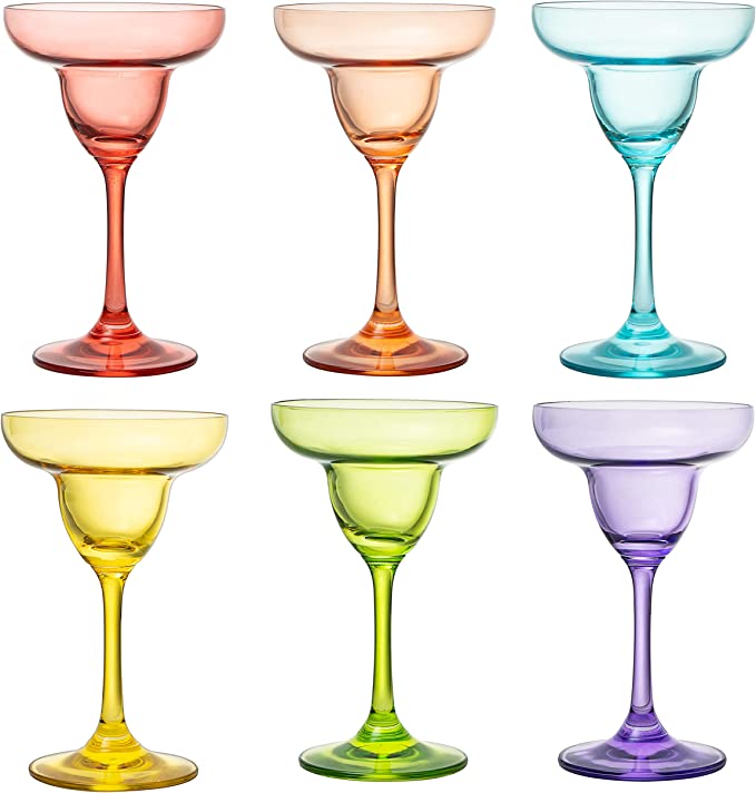 The Wine Savant Hand Blown Colorful Margarita (Set of 6)-3