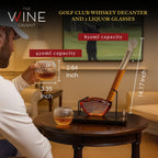 Golf Club Whiskey Decanter and 2 Liquor Glasses - 29 OZ Decanter & 15 OZ Glass Set-1
