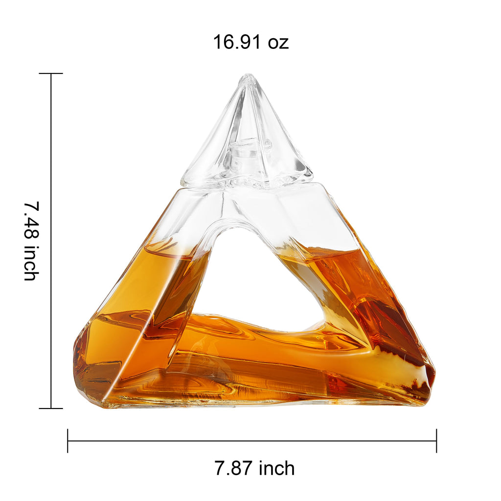 Penrose Pyramid Whiskey Decanter | Glass Liquor Dispenser-2