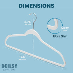 White Non Velvet Plastic Hanger for Closet, 50 Pack-1