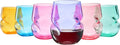 Khen Unbreakable Aerating Stemless Wine Glasses Set of 6-13 oz Colored Glass-0