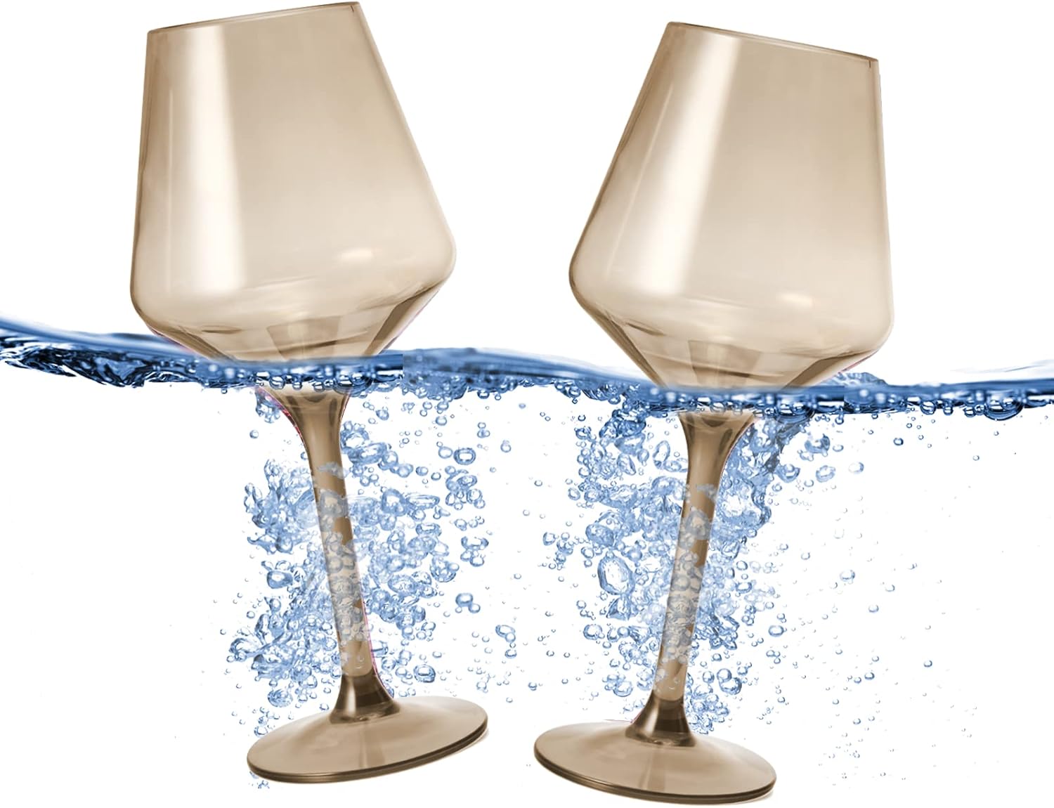 Floating Wine Glasses for Pool - Set of 2-15 OZ (Green)