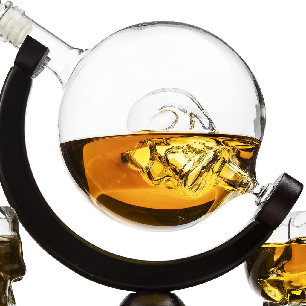 Skull Decanter Set With 2 Skull Shot Glasses-2