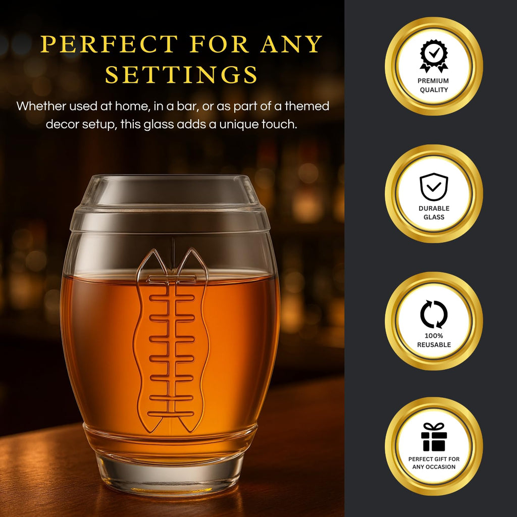 2 Football Beer Glass, 20 Ounce Tumbler Clear Glasses-3
