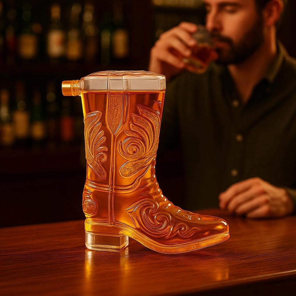Western Cowboy Boot Whiskey Decanter 27oz-1
