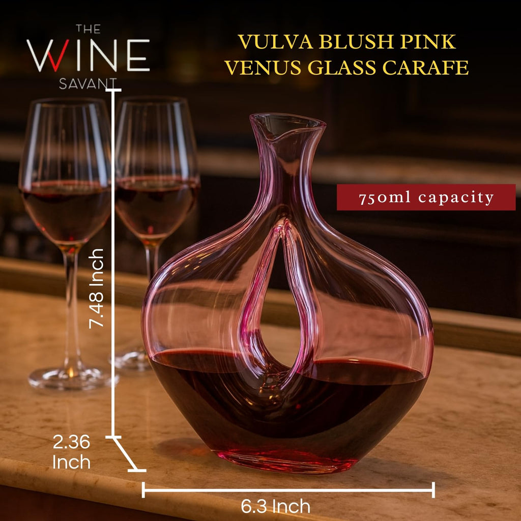 Vulva Blush Pink Venus Vagina Glass Carafe Decanter-1