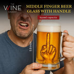 The Wine Savant Middle Finger Beer Glass with Handle – 12.05 oz-2
