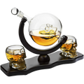 Skull Skeleton Wine & Whiskey Globe Decanter Set - 850 mL-0