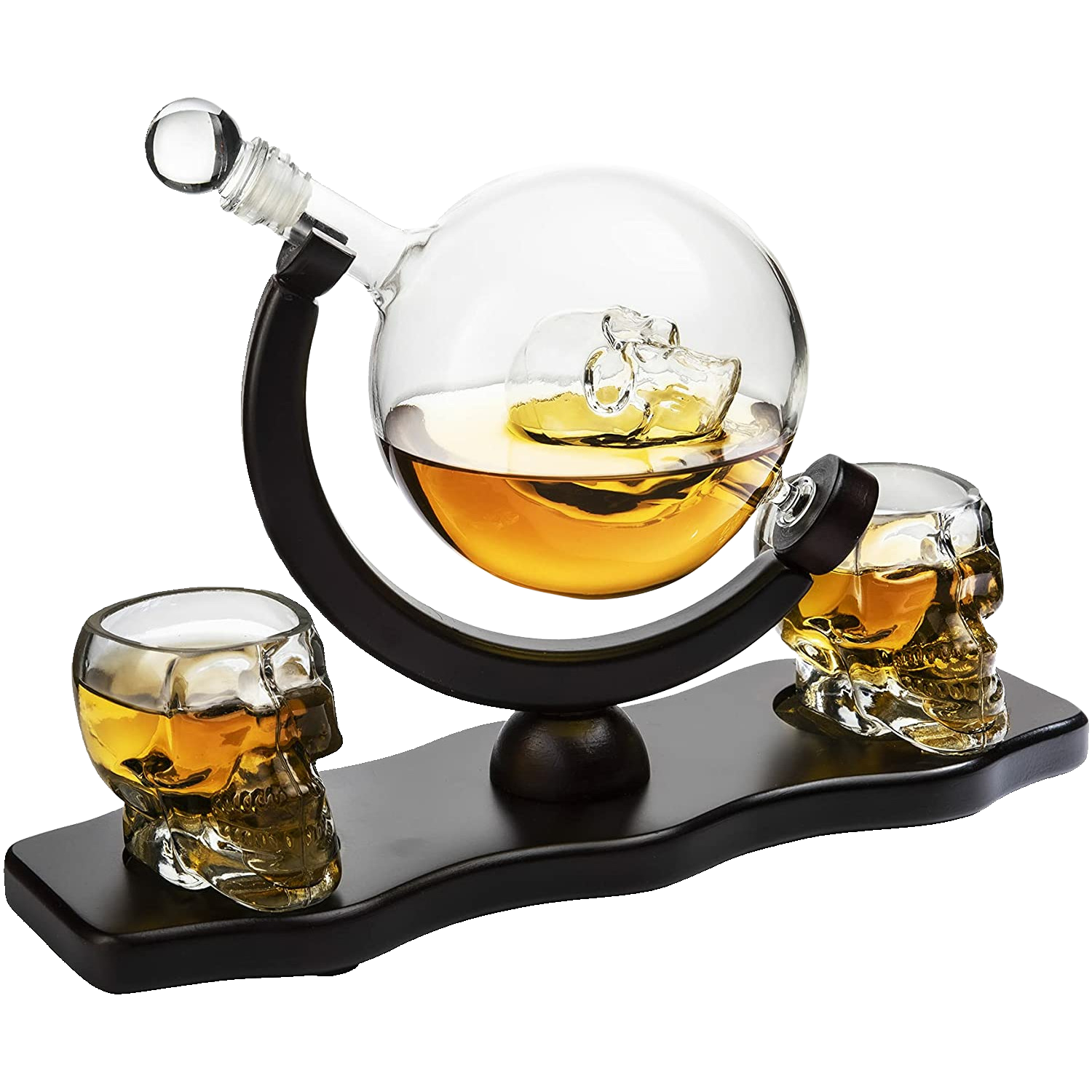Skull Skeleton Wine & Whiskey Globe Decanter Set - 850 mL-0