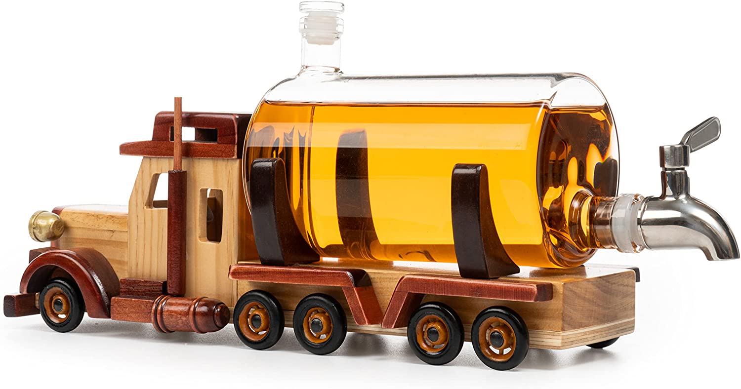 Truck Wine & Whiskey Decanter, 1000ml 18"L-4