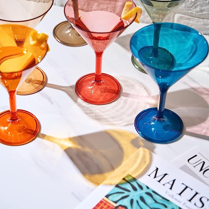 Unbreakable Pastel Color Acrylic Martini Glasses | Set of 6-2