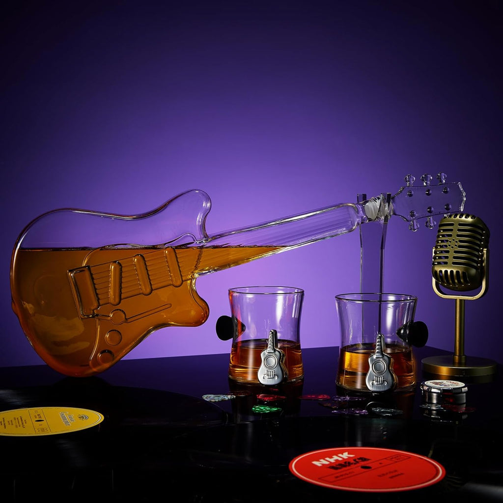 Electric Guitar Whiskey & Wine Decanter with 2 Pick-1
