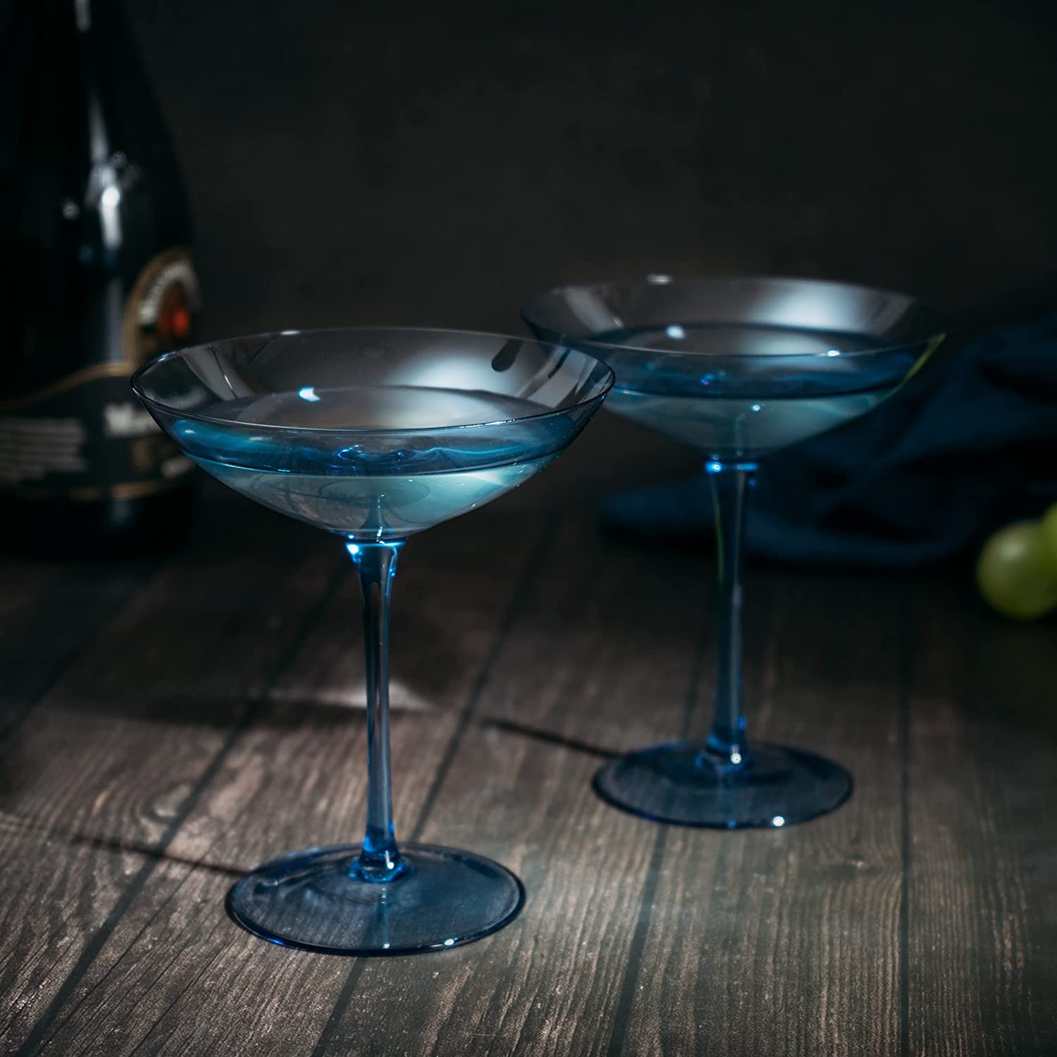 Champagne Coupes 12oz -  (2, Cobalt Blue)-1
