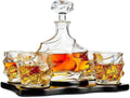 Storm Japanese Crystal Whisky Decanter Set with 4 Tumbler Glasses-0