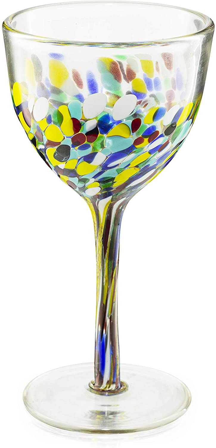 Mexican Wine Glasses Set of 6 - Confetti Wine Glasses
