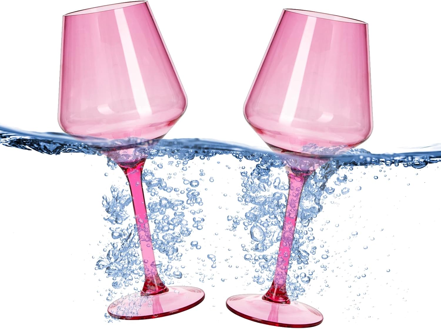 Floating Wine Glasses for Pool - Set of 2-15 OZ (Green)