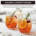 Confetti Stemless Wine Glasses Set of 2, 18.6oz-2