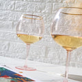 Colored Blush Pink & Gilded Rim Wine Glassware, Large 23oz