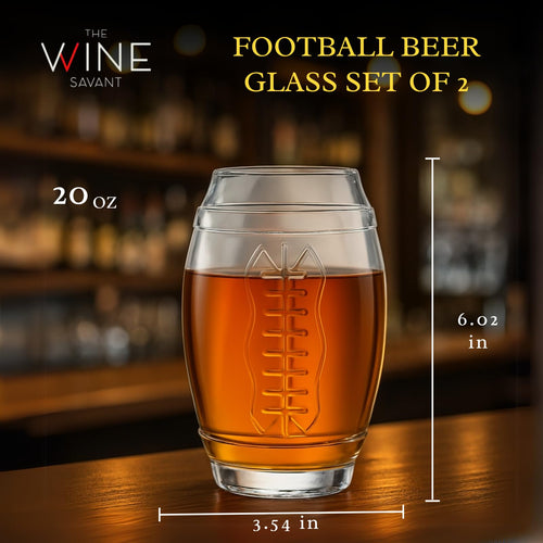 2 Football Beer Glass, 20 Ounce Tumbler Clear Glasses-1