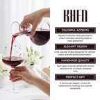 Confetti Stemmed Wine Glasses Set of 2, 20oz Multicolor Clear Glass-4