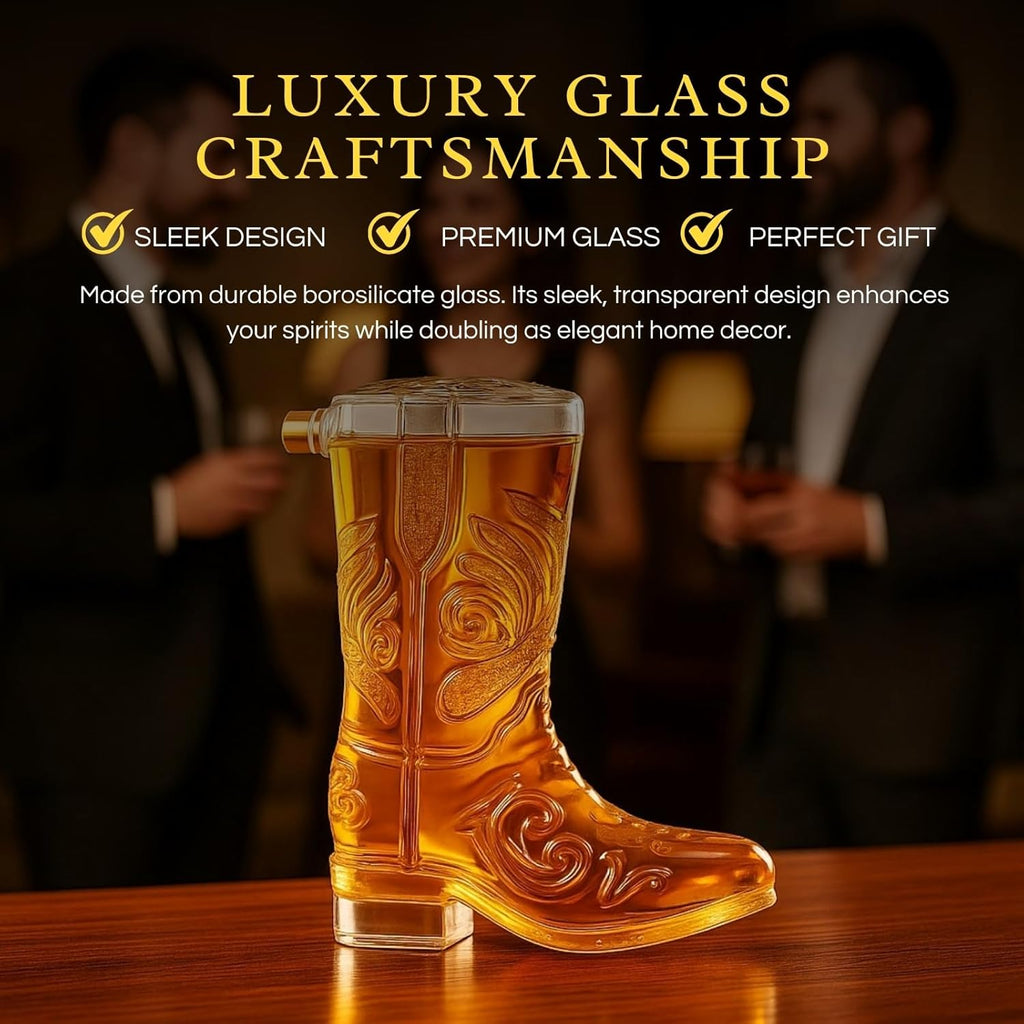 Western Cowboy Boot Whiskey Decanter 27oz-3