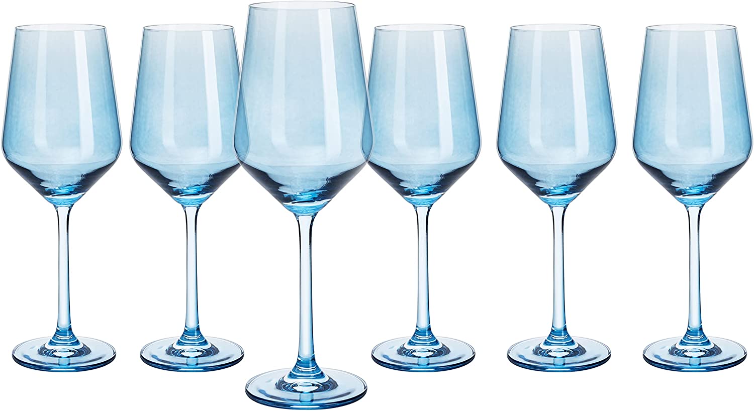 Colored Wine Glass Set, 12oz Glasses Set of 6 (Cobalt Blue)-4