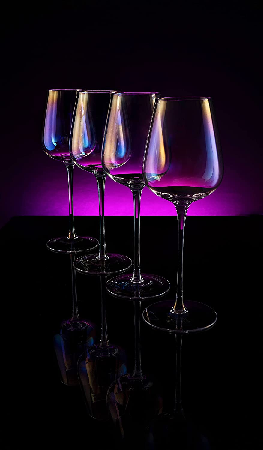 Iridescent Luster Large Radiance Wine Glasses - White Pearl Whimsy-3