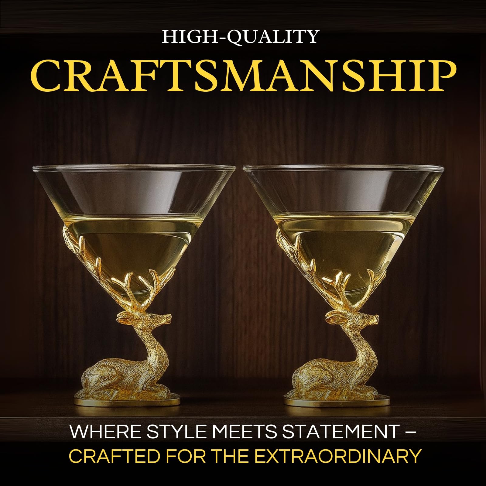 Stag Antler Cocktail Glasses Set of 2-4