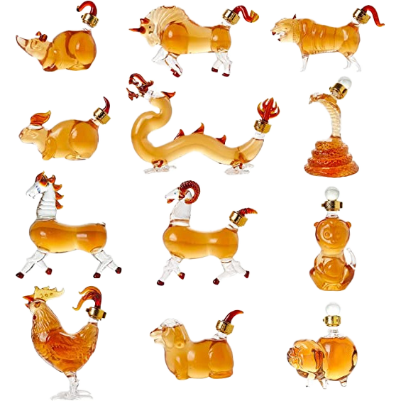 12 Chinese Zodiac Wine & Whiskey Decanter Set | Set of 12-0