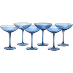 Cobalt Blue Colored Champagne Coupe Glasses 12oz Set of 6-3