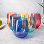 European Style Crystal, Stemless Wine Glasses, 15oz-1