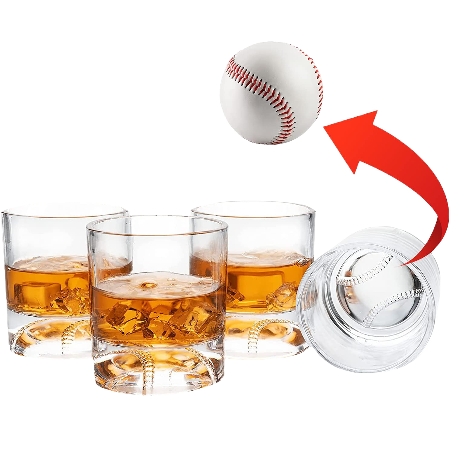 The Wine Savant Baseball Whiskey Glass - 12oz