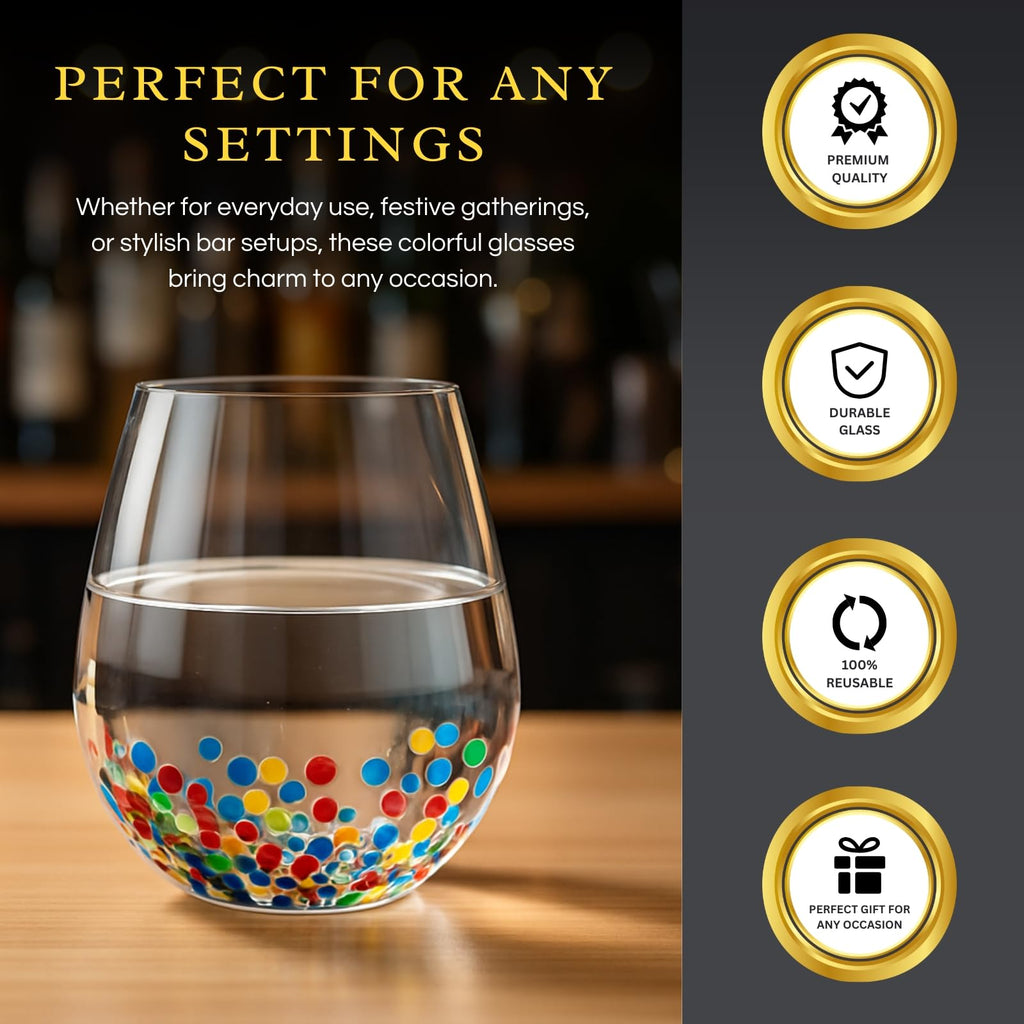Large Stemless Wine Glasses – Set of 2-14oz-3