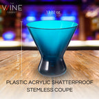 13-Ounce Colorful Pastel Plastic Stemless Martini Glasses (Set of 4)-1