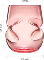 Khen Unbreakable Aerating Stemless Wine Glasses Set of 6-13 oz Colored Glass-1