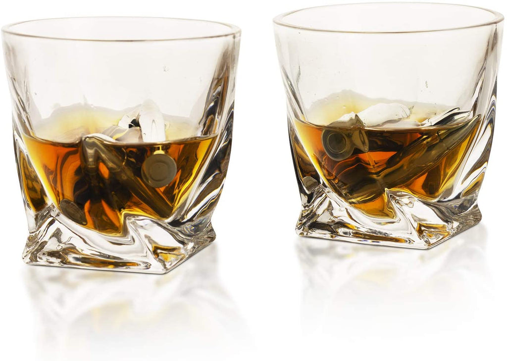 Whiskey Stones Gift Set, 2 Twisted Glasses-3