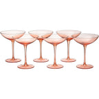 Colored Vintage Glass Coupes 12oz (6, Orange)-3