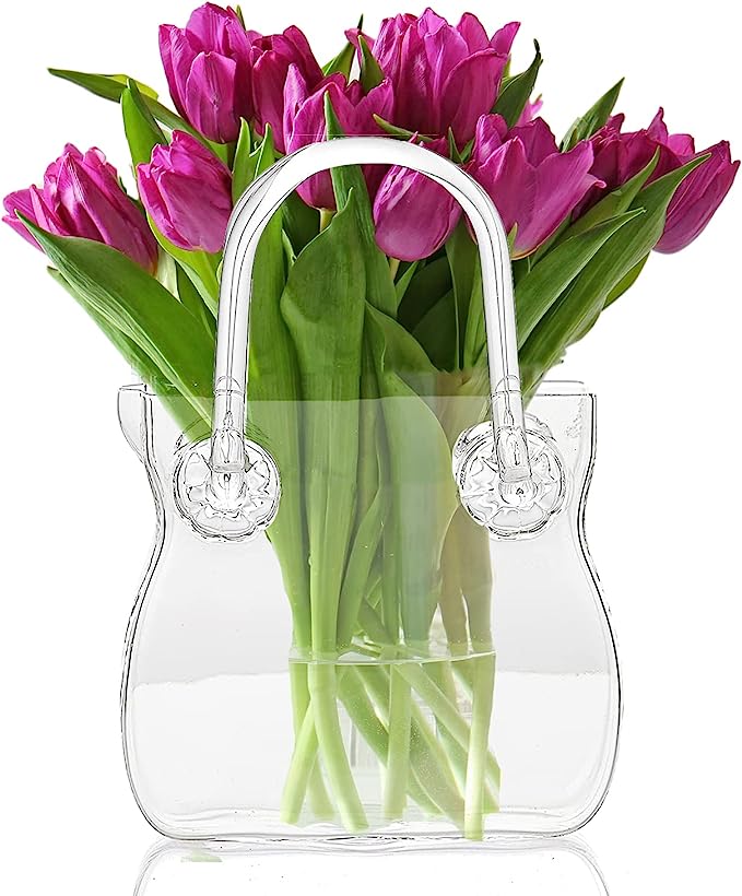 Glass Handbag Purse Decanter & Vase For Flowers (750ML)-3