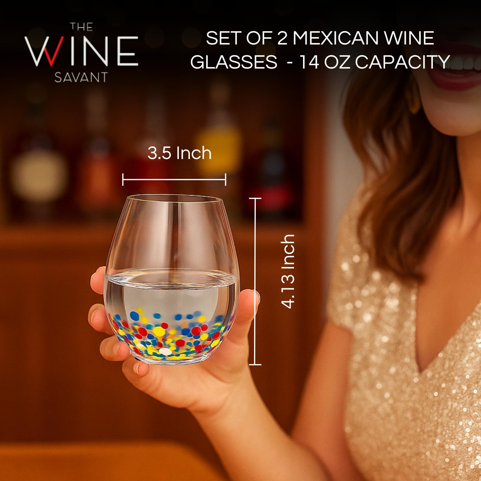 Large Stemless Wine Glasses – Set of 2-14oz-1