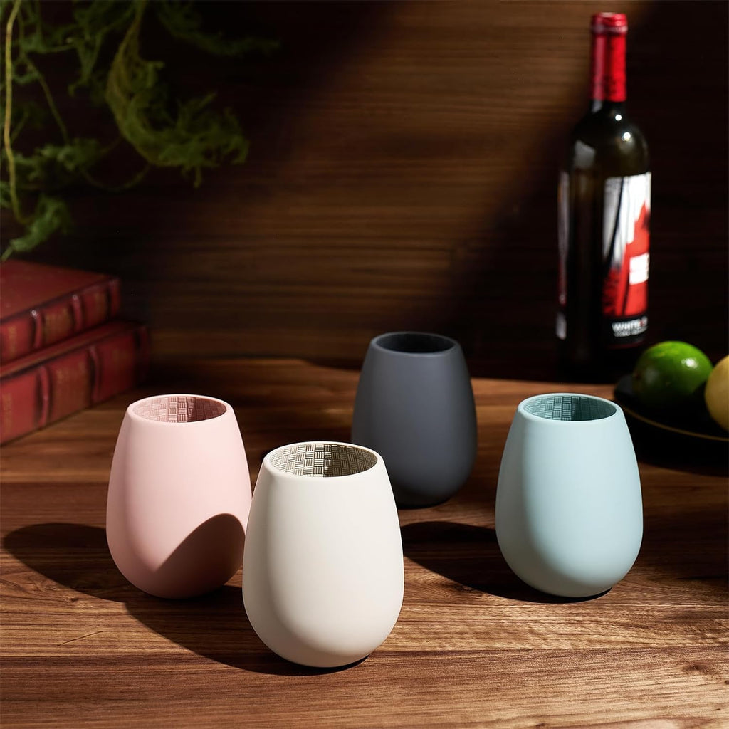 Unbreakable Silicone Stemless Wine Glassware | Set of 4-1