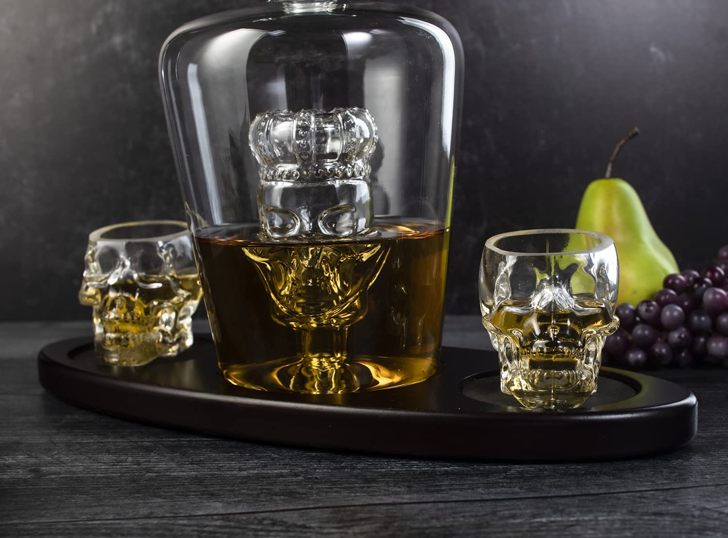 Skull King Skeleton Wine & Whiskey Globe Decanter Set 750 mL