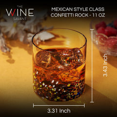 Large Confetti  DOF Glasses – Set of 2- 11oz-1