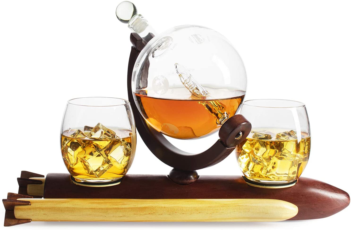 Rocket Whiskey Decanter Set, Planets Globe Decanter-4